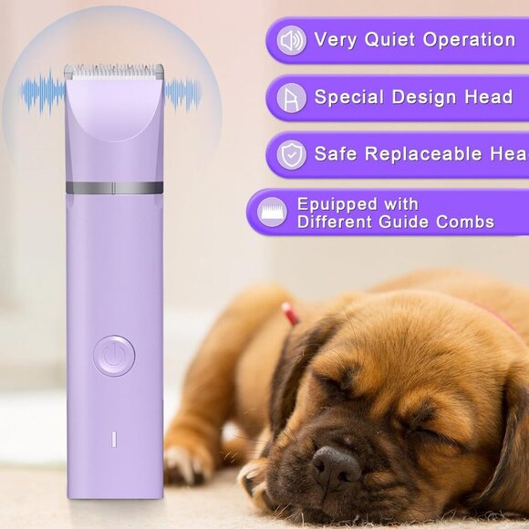 Pet Grooming Clippers Kit Electric Rechargeable Cordless Quiet Trimmer 4-in-1 - Picture 4 of 8